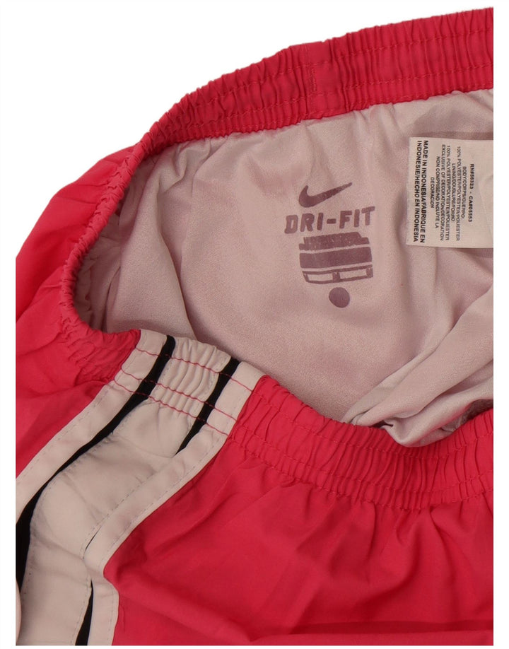 Nike Womens Dri Fit Sport Shorts UK 12 Medium  Pink Colourblock Polyester