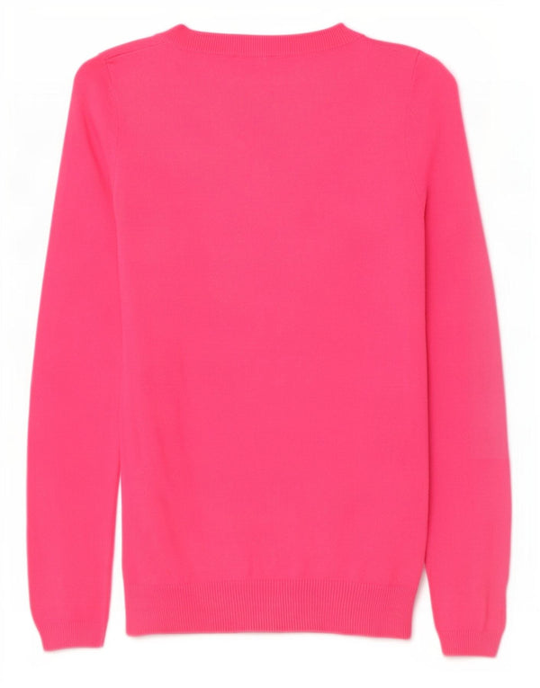 Zara Womens Boat Neck Jumper Sweater UK 14 Large Pink Cotton