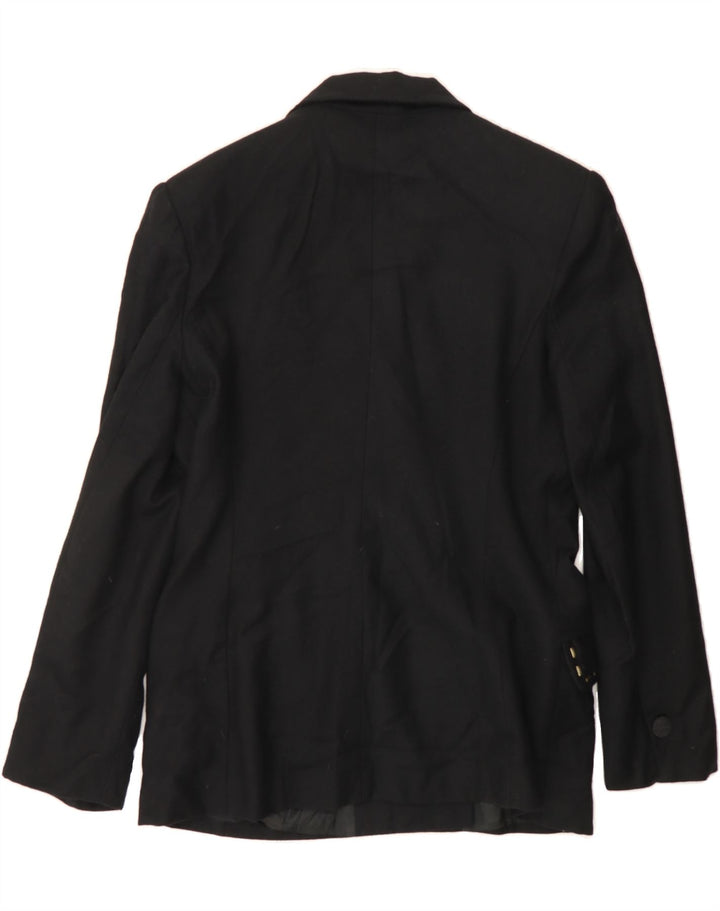 VINTAGE Womens Double Breasted Blazer Jacket IT 48 XL Black Wool Vintage Vintage and Second-Hand Vintage from Messina Hembry 