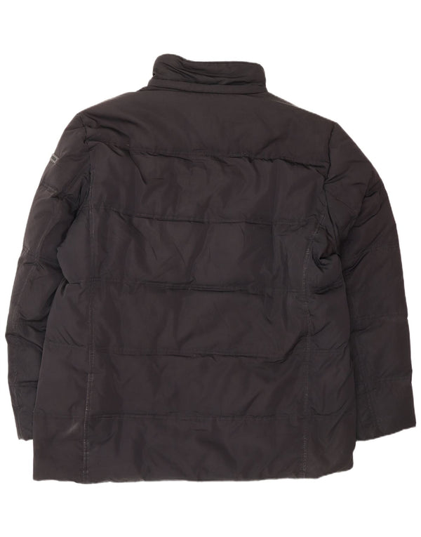 TRUSSARDI JEANS Mens Padded Jacket IT 56 3XL Black Polyester