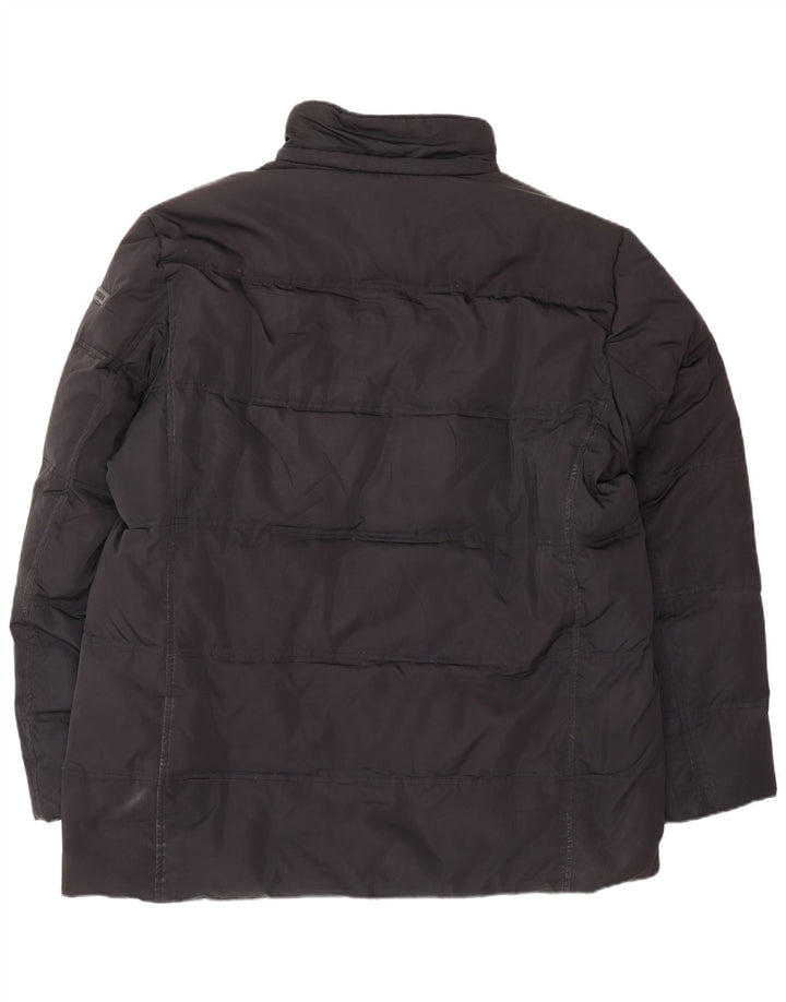 TRUSSARDI JEANS Mens Padded Jacket IT 56 3XL Black Polyester