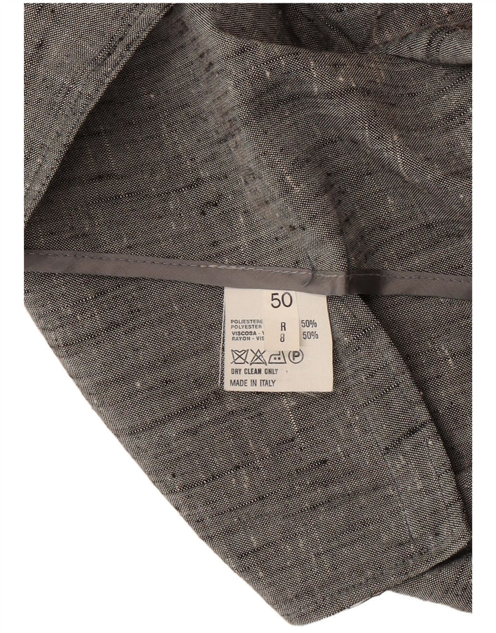 Vintage Mens 2 Button Blazer Jacket IT 50 Large Grey Flecked Polyester