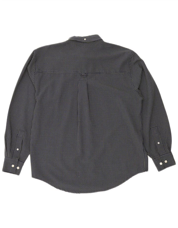 WRANGLER Mens Shirt Medium Navy Blue Check Polyester