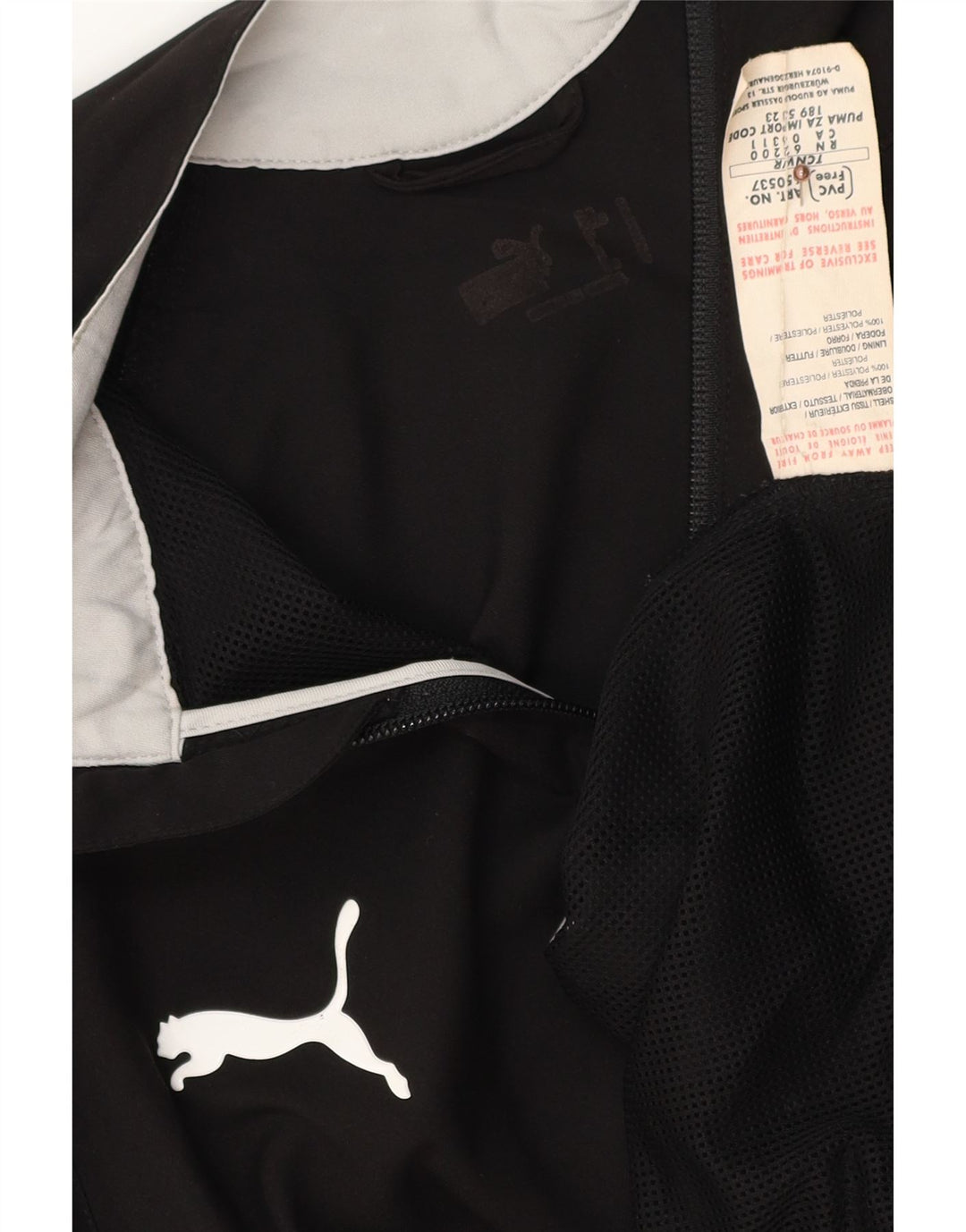 PUMA Mens Tracksuit Top Jacket Medium Black Polyester