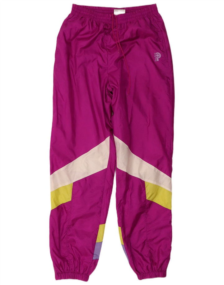 Pro Ace Womens Tracksuit Trousers Joggers UK 14 Medium Pink Colourblock