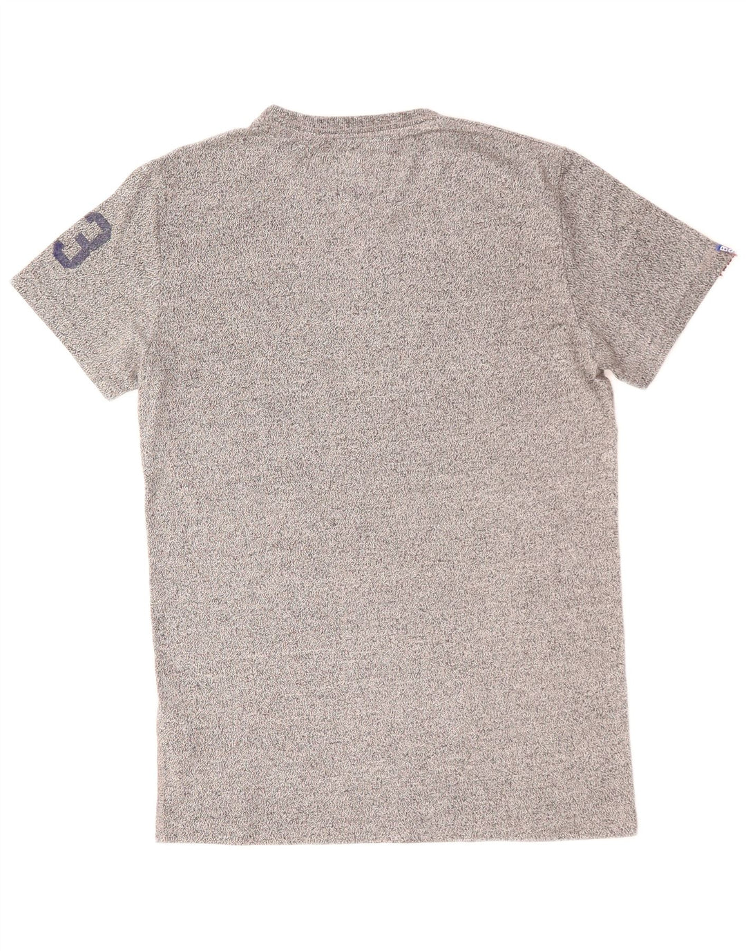 SUPERDRY Mens Track & Field Graphic T-Shirt Top Small Grey Cotton