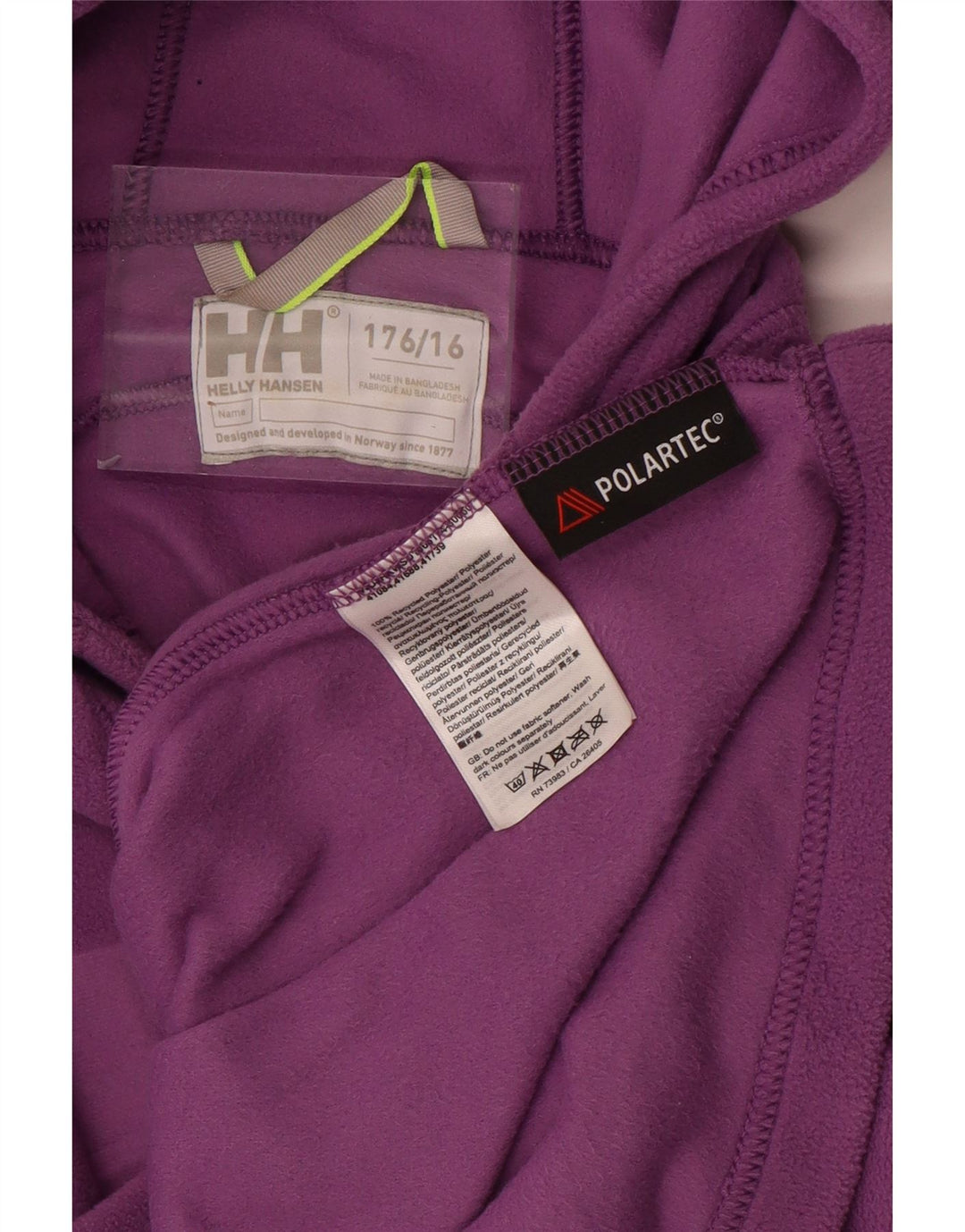 HELLY HANSEN Girls Graphic Fleece Jumper 15-16 Years Purple Polyester