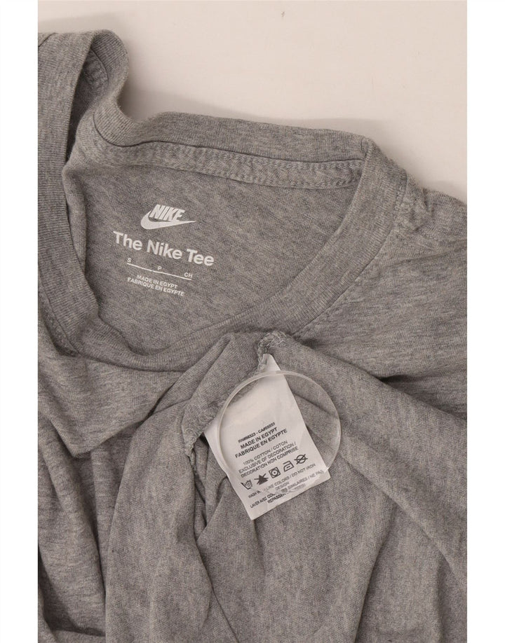 Nike Mens Graphic Top Long Sleeve Small Grey Flecked Cotton