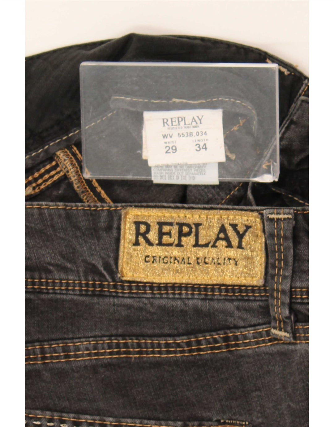 Replay Womens Slim Jeans W29 L34 Grey Cotton