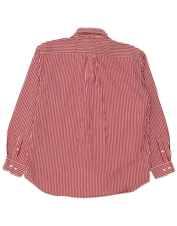 TOMMY HILFIGER Mens Shirt Large Red Pinstripe Cotton
