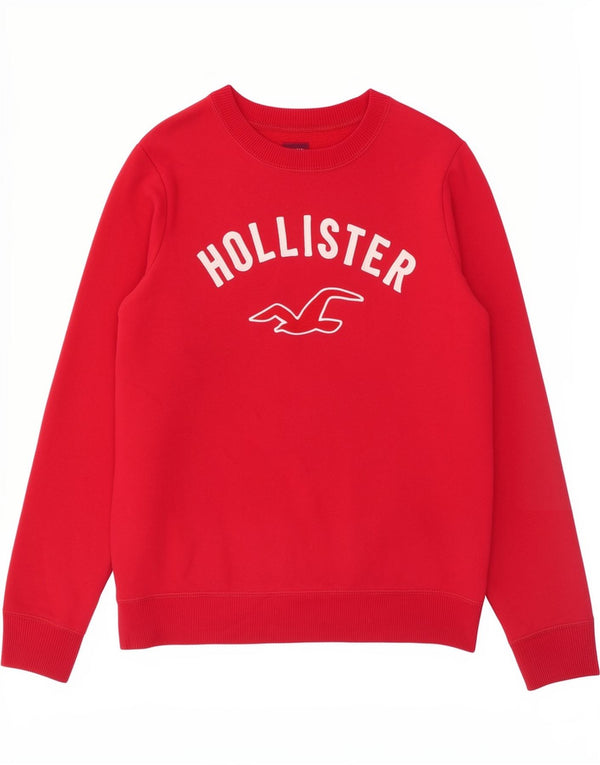 Hollister Womens Graphic Sweatshirt Jumper UK 8 Small Red Cotton