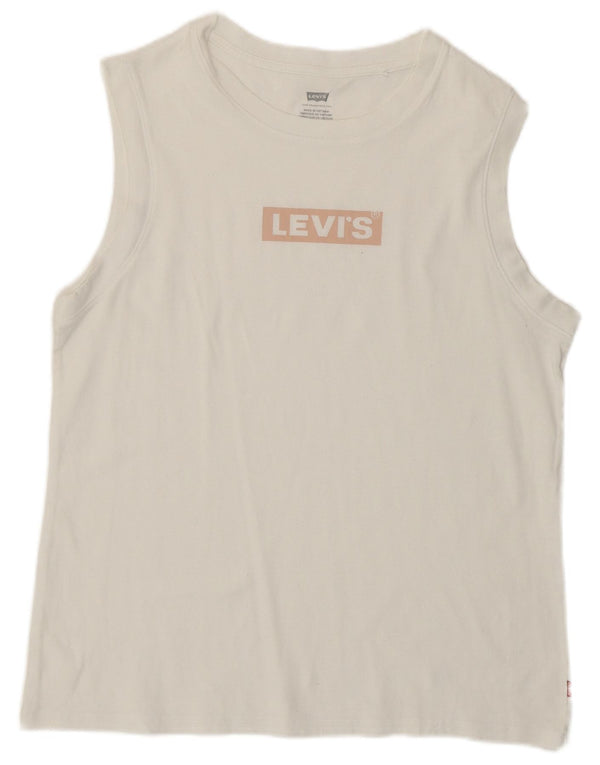 LEVI'S Womens Graphic T-Shirt Top UK 12 Medium White