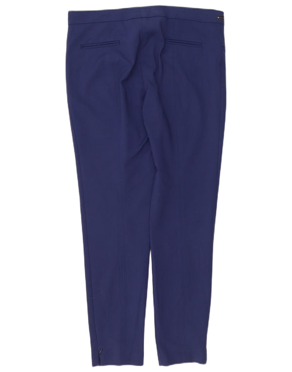 Zara Womens Slim Casual Trousers XL W32 L30 Navy Blue Cotton