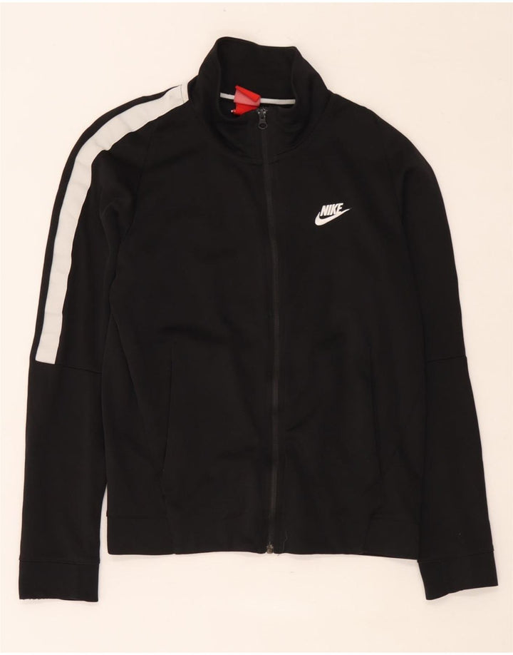 Nike Mens Tracksuit Top Jacket Small Black Colourblock Cotton