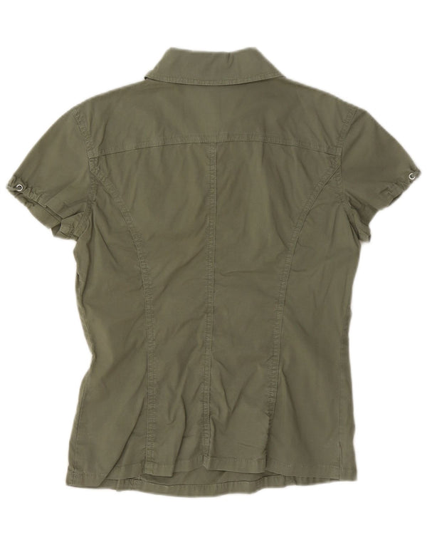 Max & Co. Womens Short Sleeve Pullover Shirt UK 8 Small Khaki