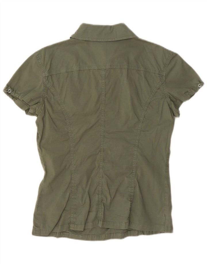 Max & Co. Womens Short Sleeve Pullover Shirt UK 8 Small Khaki
