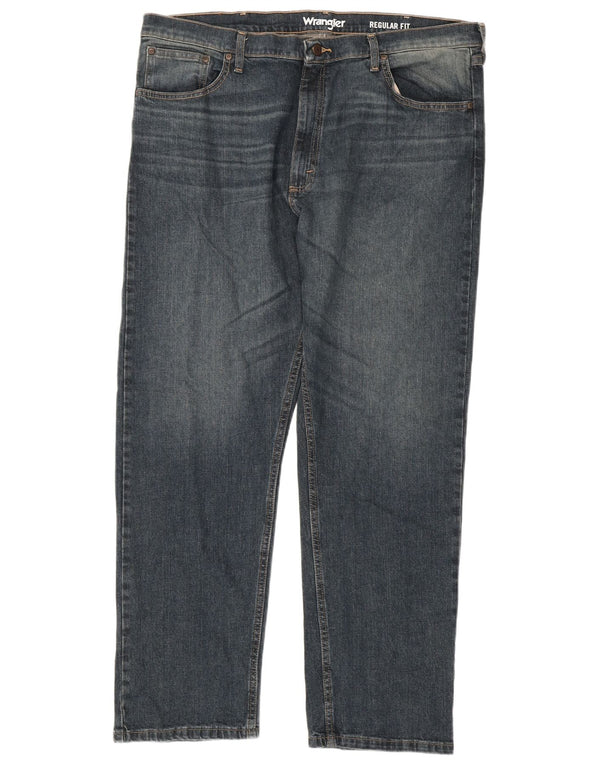 Wrangler Mens Regular Fit Straight Jeans W40 L30 Blue Cotton