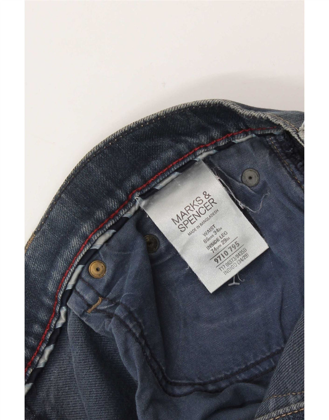 Marks & Spencer Womens Straight Jeans W34 L25 Blue Cotton
