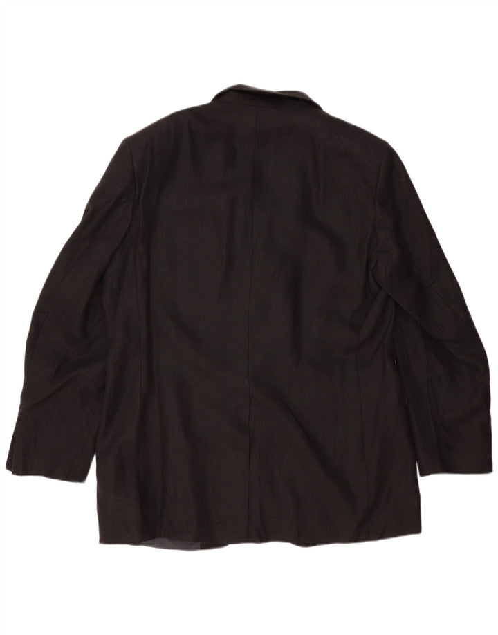 Marks & Spencer Mens 3 Button Blazer Jacket UK 40 Large Black Linen