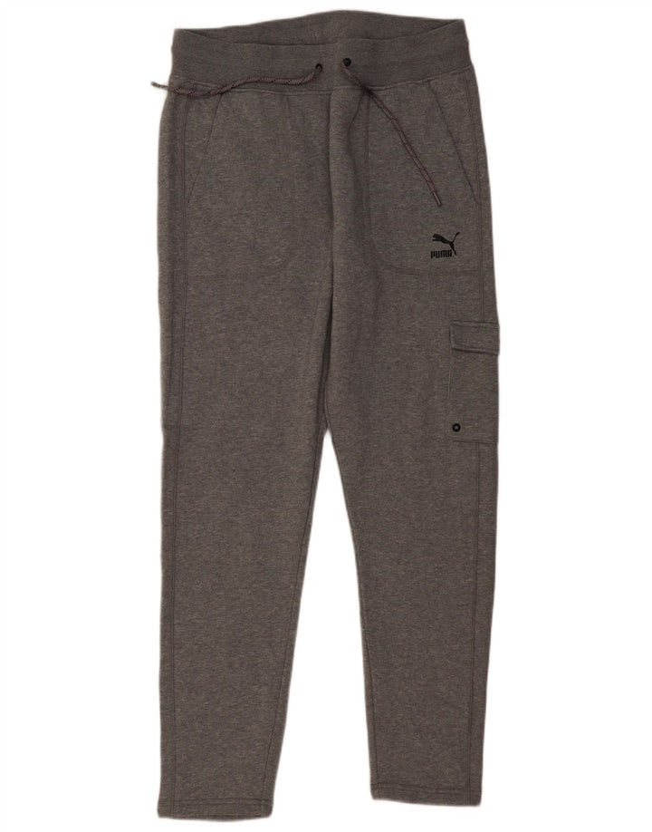 PUMA Mens Cargo Tracksuit Trousers Large Grey Flecked Cotton