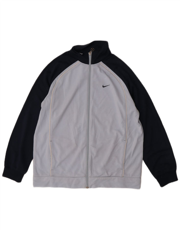 Nike Boys Graphic Tracksuit Top Jacket 13-14 Years XL Blue Colourblock