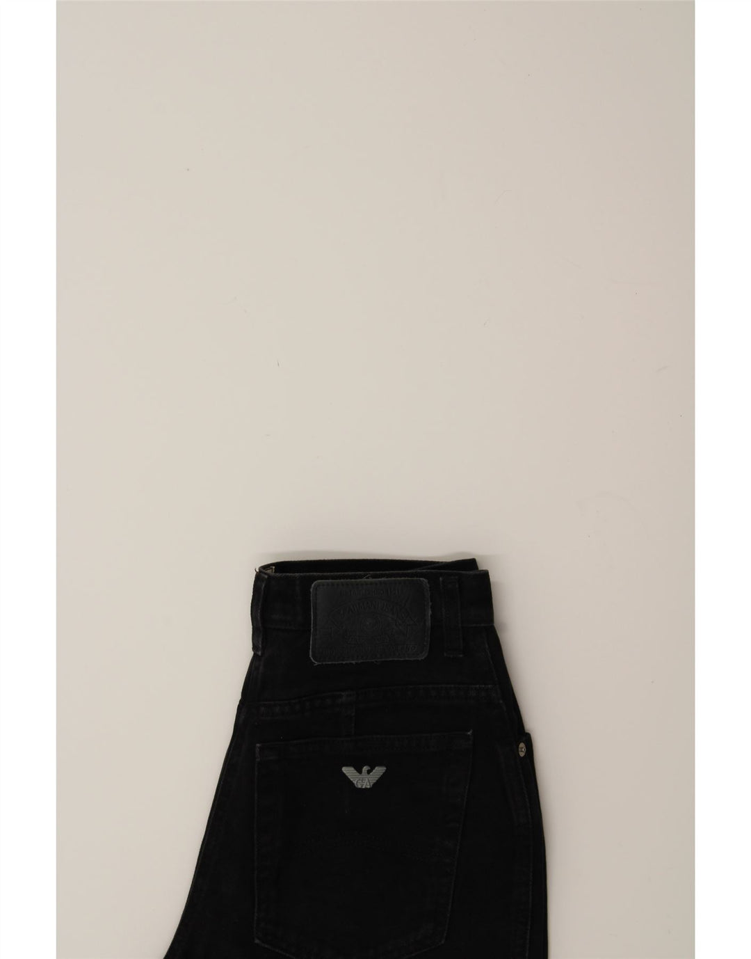 ARMANI Womens Straight Jeans W28 L30 Black Cotton Vintage Armani and Second-Hand Armani from Messina Hembry 