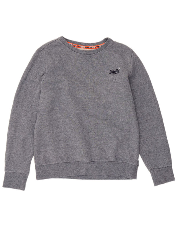 SUPERDRY Womens Sweatshirt Jumper UK 18 XL Grey Cotton