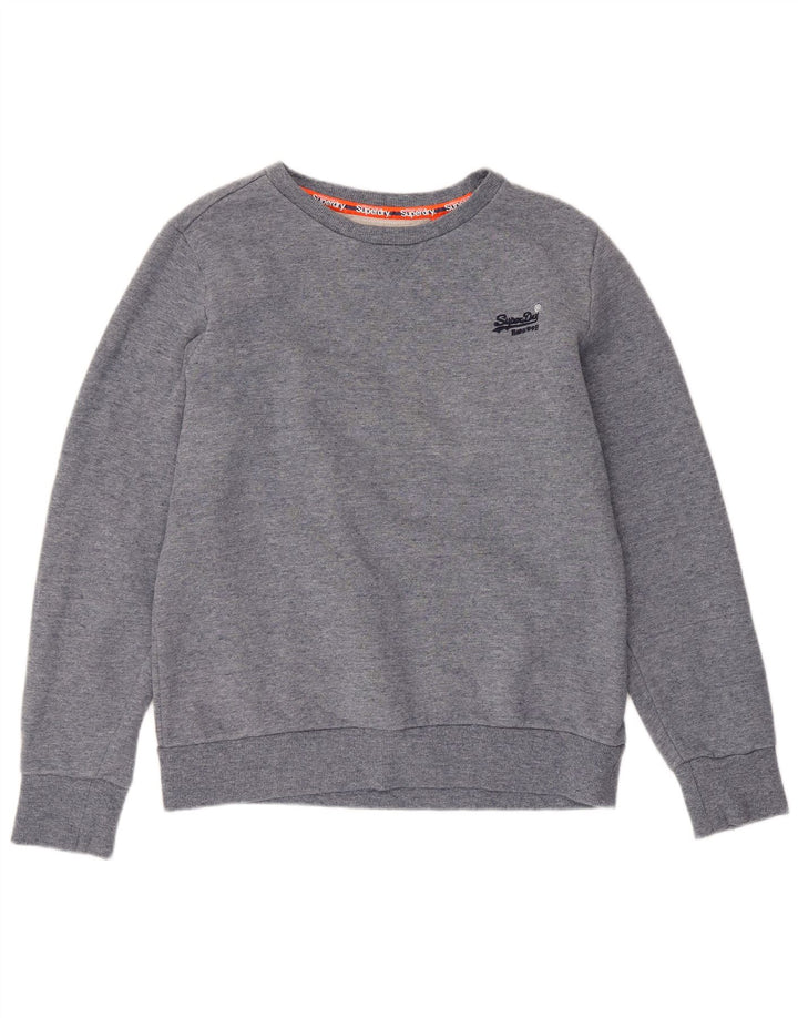 SUPERDRY Womens Sweatshirt Jumper UK 18 XL Grey Cotton