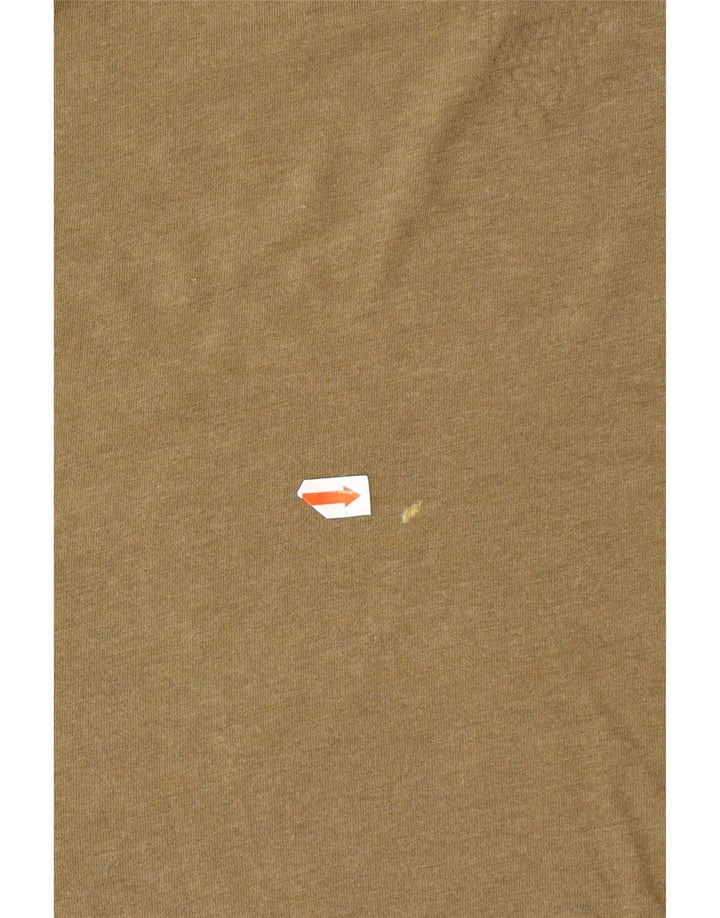 GUESS Womens Graphic T-Shirt Top UK 12 Medium Khaki