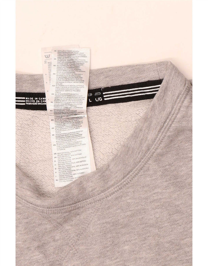 Adidas Mens Graphic Sweatshirt Jumper Large Grey Cotton