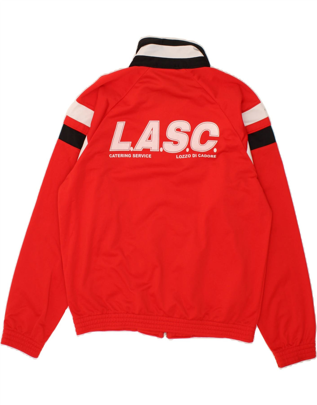 ERREA Mens Graphic Tracksuit Top Jacket Large Red Colourblock Polyester Vintage Errea and Second-Hand Errea from Messina Hembry 