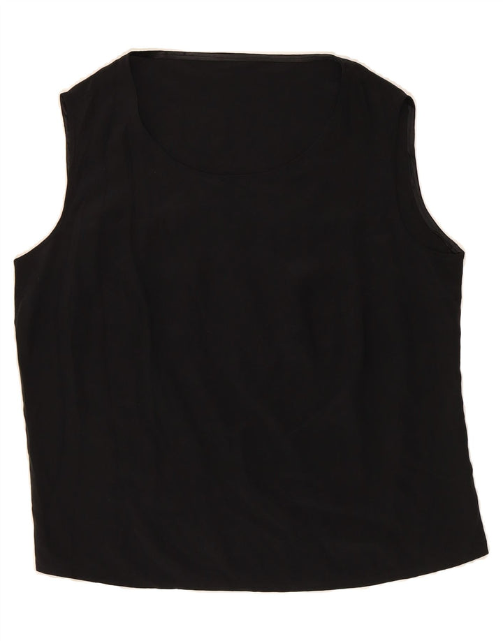 VINTAGE Womens Sleeveless Blouse Top UK 14 Medium Black Vintage Vintage and Second-Hand Vintage from Messina Hembry 