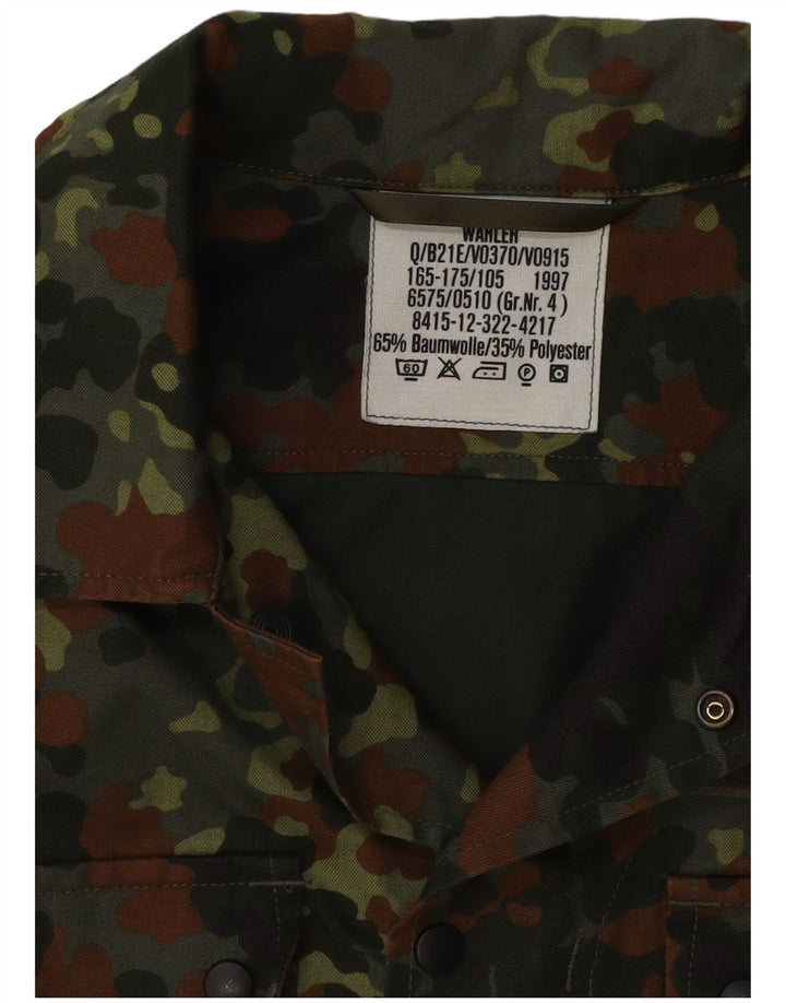 VINTAGE Mens Military Jacket UK 40 Large Khaki Camouflage Cotton