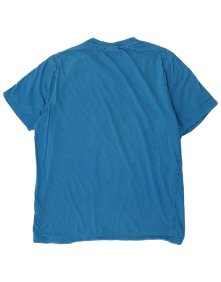 Fila Mens Graphic T-Shirt Top Medium Blue Cotton