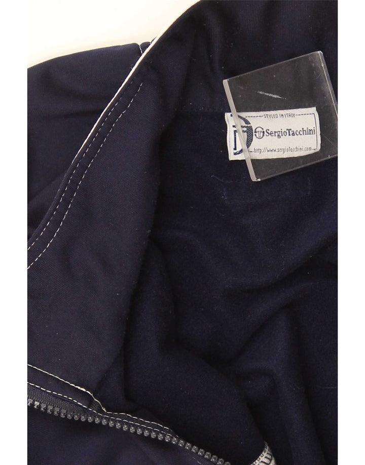 Sergio Tacchini Mens Tracksuit Top Jacket Medium Navy Blue Colourblock