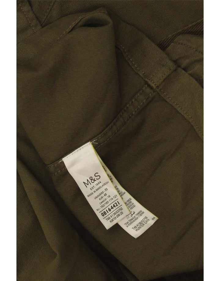Marks & Spencer Womens Utility Jacket UK 20 2XL Khaki Cotton