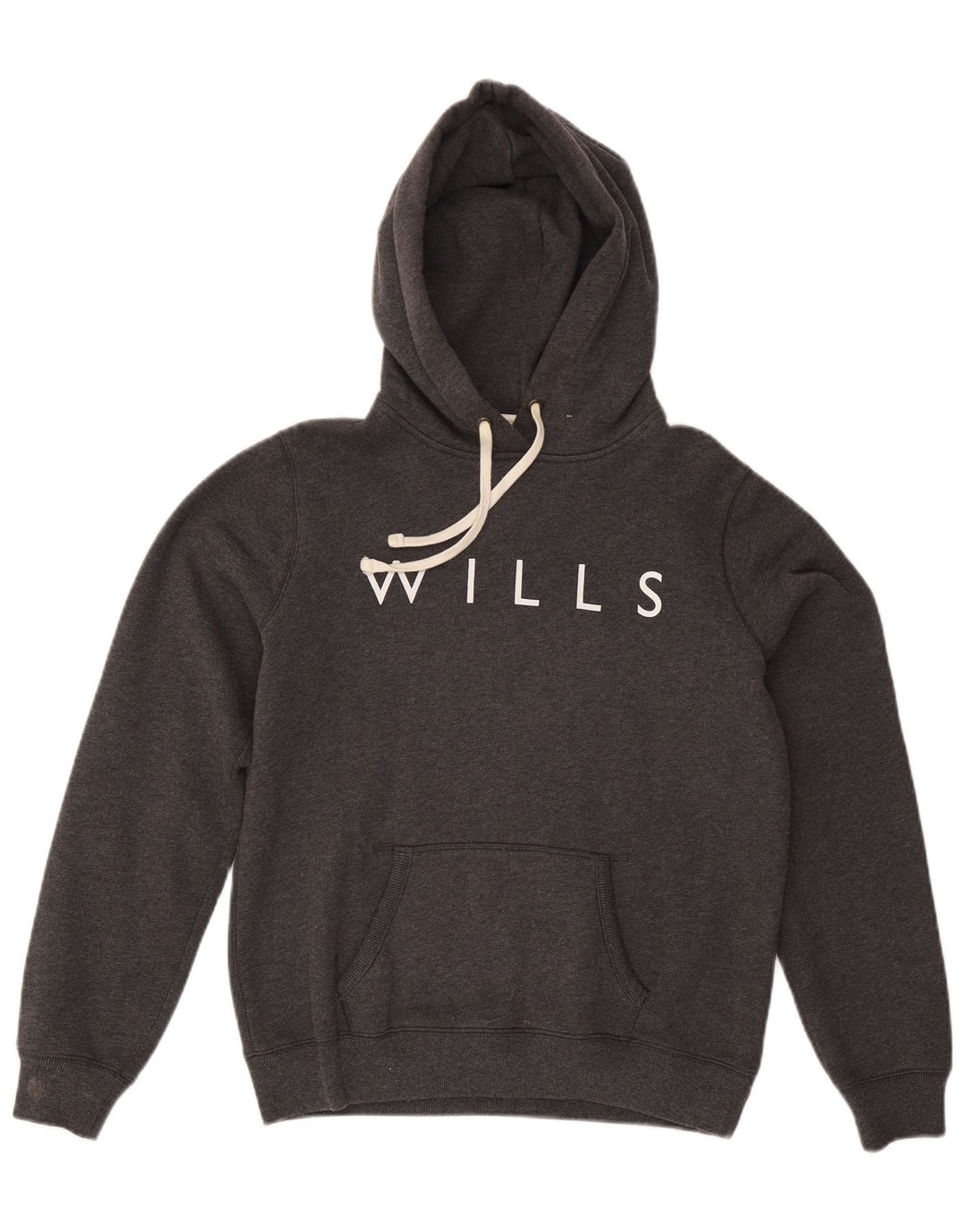 JACK WILLS Womens Graphic Hoodie Jumper UK 14 Large Grey Cotton