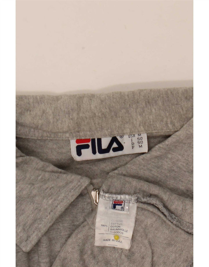 Fila Mens Tracksuit Top Jacket IT 50 Medium Grey Cotton