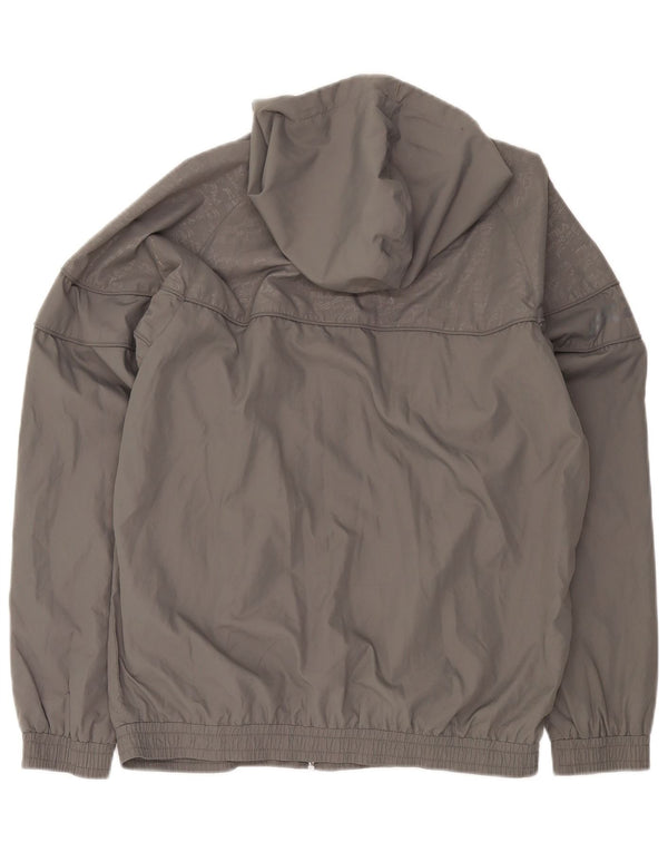 Fila Mens Graphic Hooded Tracksuit Top Jacket Small Grey Polyester