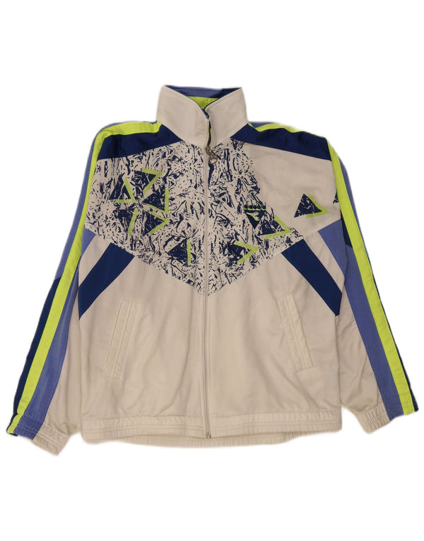 DIADORA Mens Tracksuit Top Jacket UK 40 Medium White Colourblock Polyester