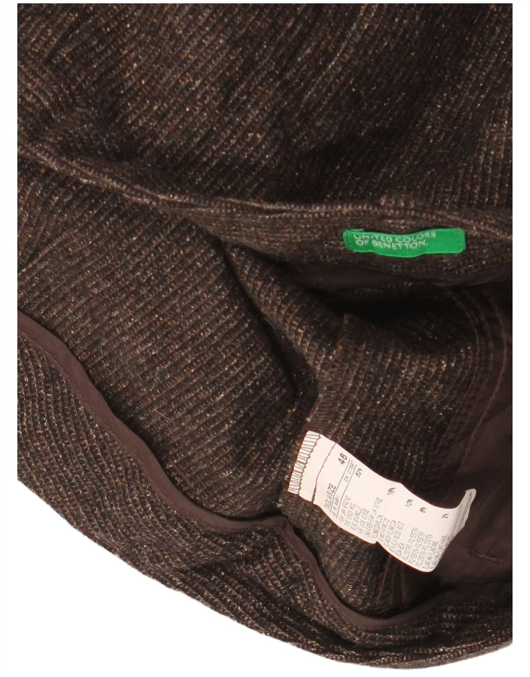 BENETTON Womens Chino Shorts IT 46 Large W34 Brown Flecked Virgin Wool