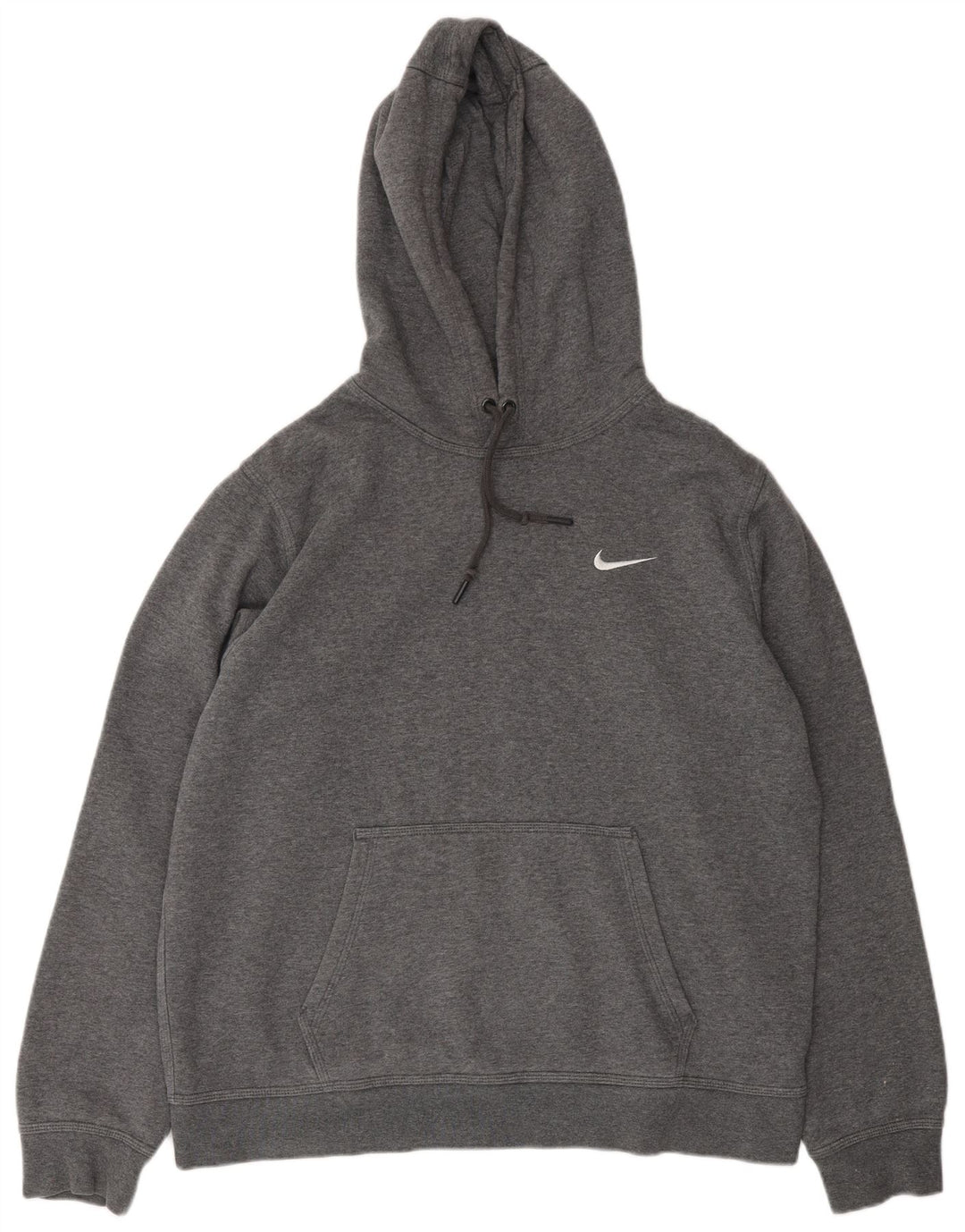 NIKE Mens Hoodie Jumper Large Grey Cotton