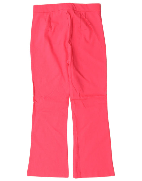 ZARA Womens Flare Casual Trousers Medium W28 L26 Pink Cotton