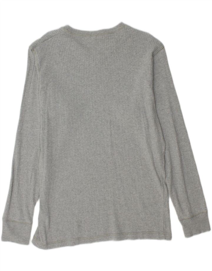 LEVI'S Mens Top Long Sleeve Large Grey Cotton