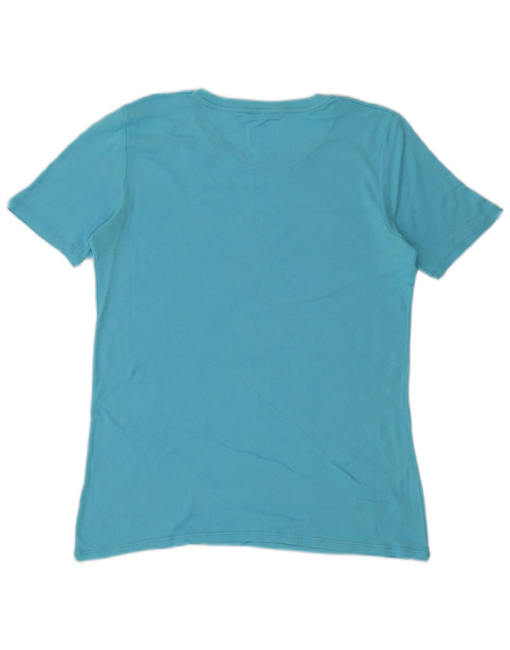 Benetton Womens Graphic T-Shirt Top UK 14 Medium Blue