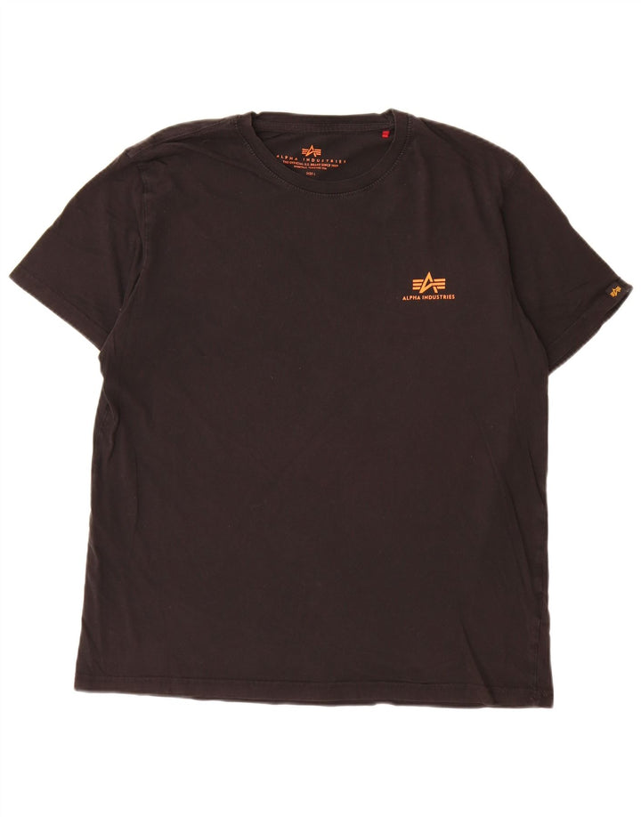 Alpha Industries Mens T-Shirt Top Large Black