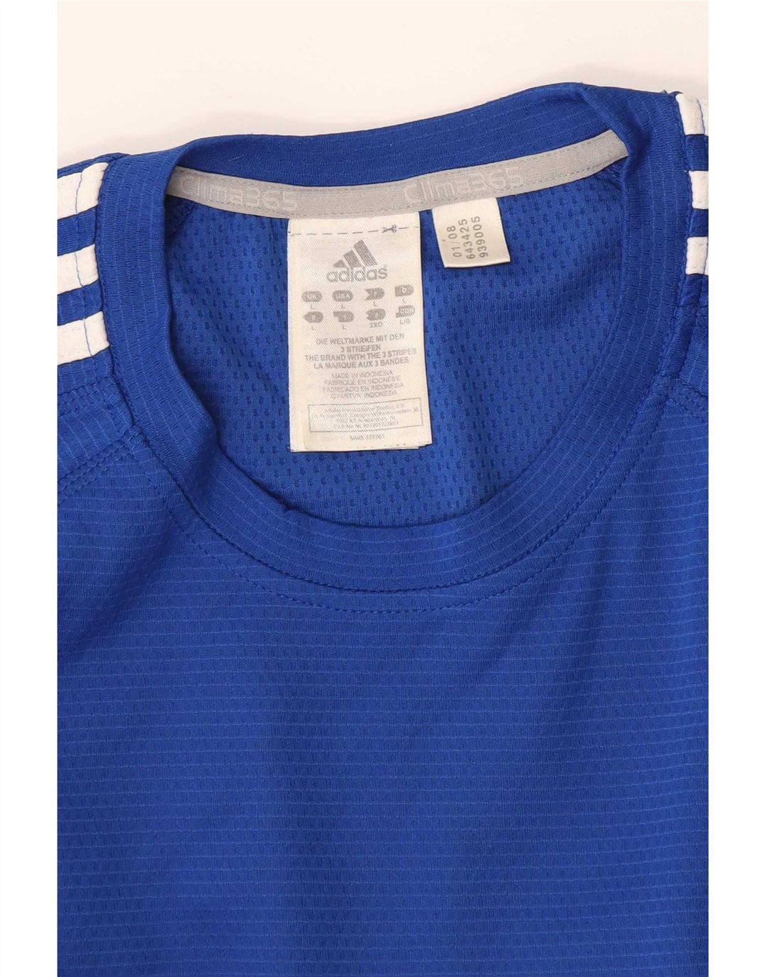 Adidas Mens T-Shirt Top Large Blue Polyester
