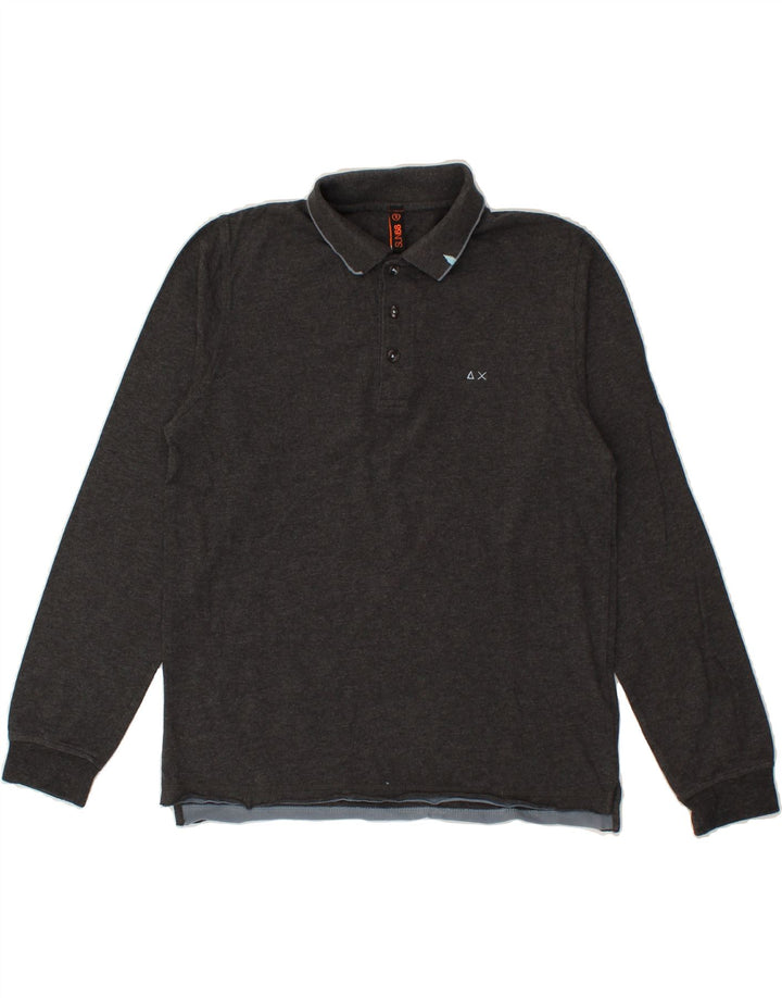 SUN68 Mens Long Sleeve Polo Shirt Small Grey Cotton Vintage Sun68 and Second-Hand Sun68 from Messina Hembry 