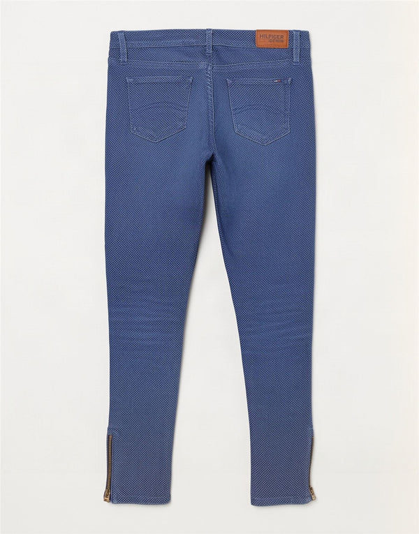 Tommy Hilfiger Womens Skinny Jeans W28 L28 Blue Spotted Cotton