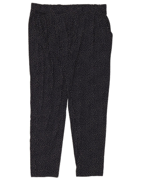 Marks & Spencer Womens Leggings UK 18 XL Navy Blue Polka Dot Viscose